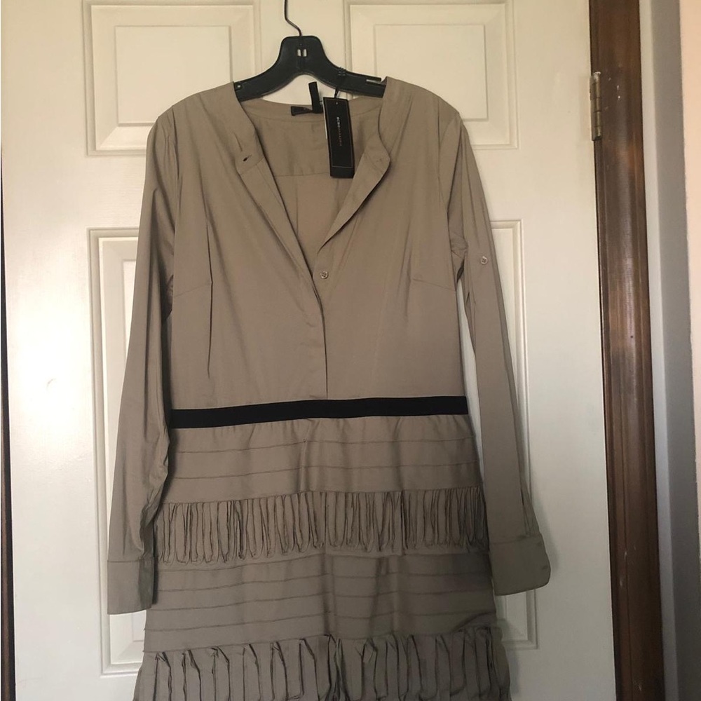 BCBG Tan Ruffle Dress - Picture 2 of 6